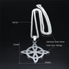 Stainless Steel Witchcraft Witch's Knot Geometry Long Chain Necklace for Men/Women Silver Color Jewelry bijoux femme N4273S02