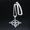 Stainless Steel Witchcraft Witch's Knot Geometry Long Chain Necklace for Men/Women Silver Color Jewelry bijoux femme N4273S02