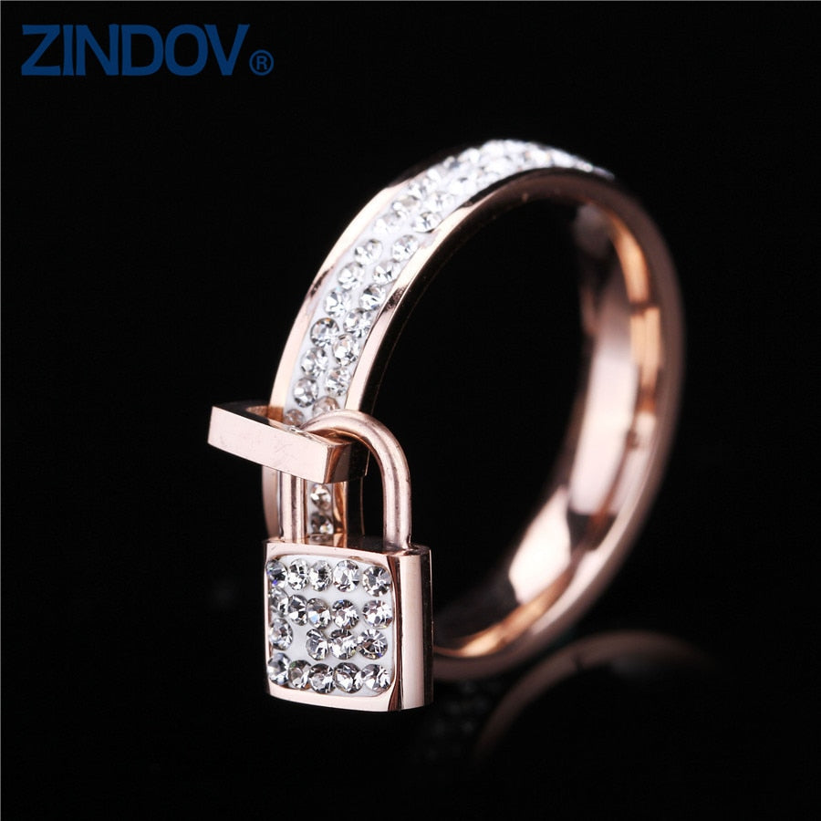 Stainless Steel Women Rings Gold Silver Rose Gold Colors Famous Brand Costume Unique Jewelry Girl Female Finger Rings For Women