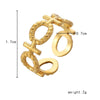 Stainless Steel Women's Open Adjustable O Cross Ring Gold  Cubic Zirconia Adjustable Finger Rings For Women anillos mujer