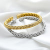 Stainless Steel Woven Bracelet For Women Gold Color Charm Bracelets Bangle Vintage Wedding Couple Jewelry Gift Pulseras Mujer