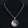 Stainless Steel Yin Yang Gossip Sun Moon Necklaces Chain for Women/Men Silver Color Necklaces Jewelry chaine collier N3624S02