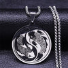 Stainless Steel Yin Yang Gossip Sun Moon Necklaces Chain for Women/Men Silver Color Necklaces Jewelry chaine collier N3624S02