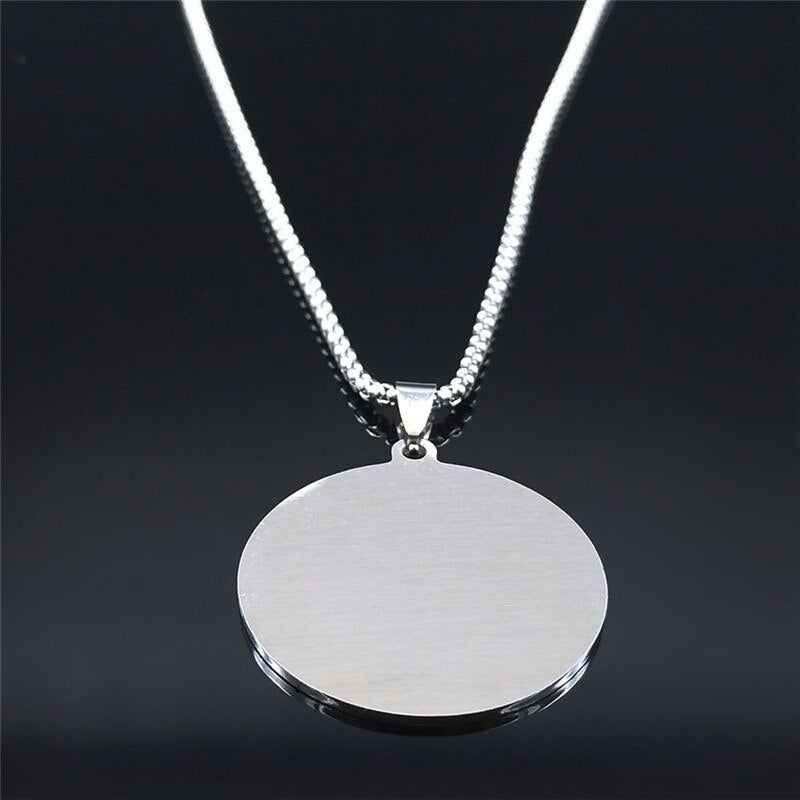 Stainless Steel Yin Yang Gossip Sun Moon Necklaces Chain for Women/Men Silver Color Necklaces Jewelry chaine collier N3624S02