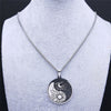 Stainless Steel Yin Yang Gossip Sun Moon Necklaces Chain for Women/Men Silver Color Necklaces Jewelry chaine collier N3624S02