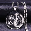 Stainless Steel Yin Yang Gossip Sun Moon Necklaces Chain for Women/Men Silver Color Necklaces Jewelry chaine collier N3624S02