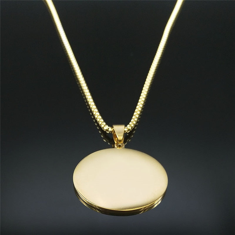 Stainless Steel Yoga Flower of Life Necklaces Pendants for Women/Men Long Gold Color Necklace Jewelry collier ras de cou N734S02