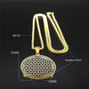 Stainless Steel Yoga Flower of Life Necklaces Pendants for Women/Men Long Gold Color Necklace Jewelry collier ras de cou N734S02