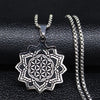 Stainless Steel Yoga Flower of Life Necklaces Pendants for Women/Men Long Gold Color Necklace Jewelry collier ras de cou N734S02
