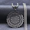Stainless Steel Yoga Flower of Life Necklaces Pendants for Women/Men Long Gold Color Necklace Jewelry collier ras de cou N734S02