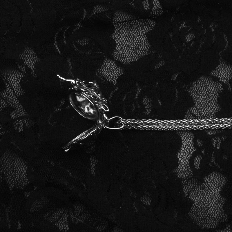 Stainless Steel chain vintage punk tiger head pendant necklaces for women men Hip hop open box animals necklace di046