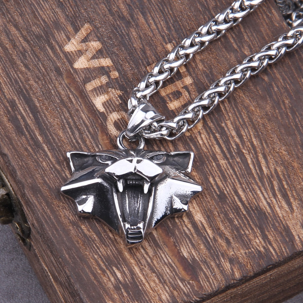 Stainless steel Pendant Wizard Medallion Pendant Necklace Cat Head Necklace U Pick Color Halloween Necklace & Pendants