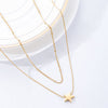 Stainless steel Star Pendant Gold Color Necklace Simple Sparkling Clavicle Chain Women Wedding Jewelry Party Gifts