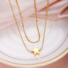 Stainless steel Star Pendant Gold Color Necklace Simple Sparkling Clavicle Chain Women Wedding Jewelry Party Gifts