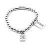 Stainless steel beaded elastic bracelet woman and man couple bracelet with lock charm heart-shaped bracelet Uno de 50 jewelry