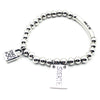 Stainless steel beaded elastic bracelet woman and man couple bracelet with lock charm heart-shaped bracelet Uno de 50 jewelry