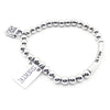 Stainless steel beaded elastic bracelet woman and man couple bracelet with lock charm heart-shaped bracelet Uno de 50 jewelry