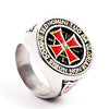 Stainless steel domineering Knights Templar men's ring, ring Crusader Red Cross