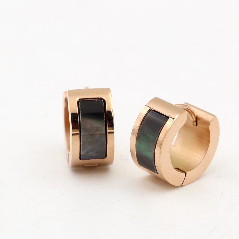Stainless steel stud earrings for women, fashion natural shell earings rose gold color mother of pearl jewelry bijoux femme