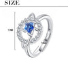 Star Adjustable Crystal Rings For Women 925 Stamp Silver Color Aesthetic Wedding Bride Jewelry Accessories
