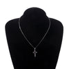 Star Cross Pendant Necklace Compass Silvery Punk Goth Y2k Egirl Choker Chain Neck Jewelry Hip Pop Accessories
