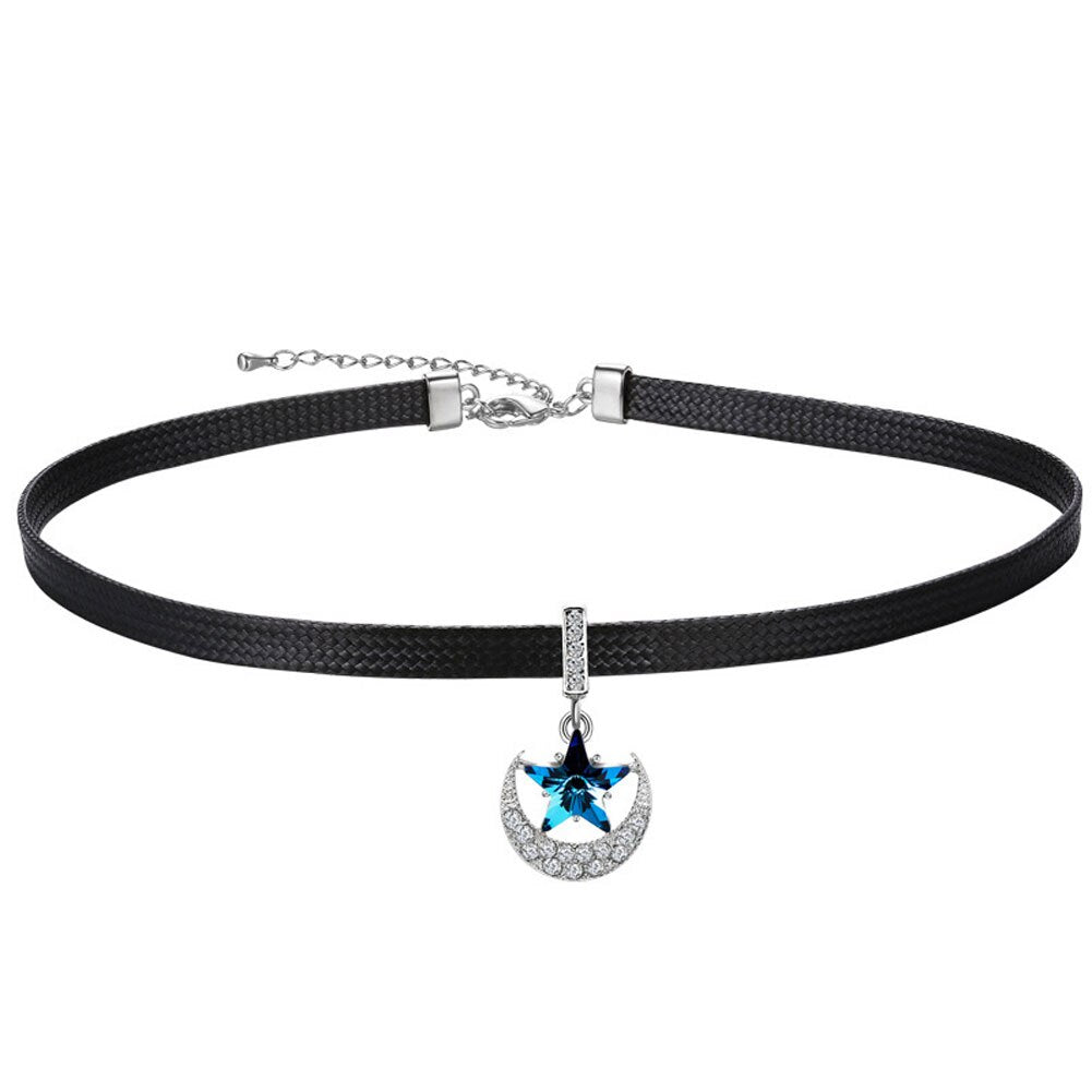 Star Moon Pendant Choker Necklace Classic Vintage Choker Gothic Retro Clavicle Chain Neck Jewelry