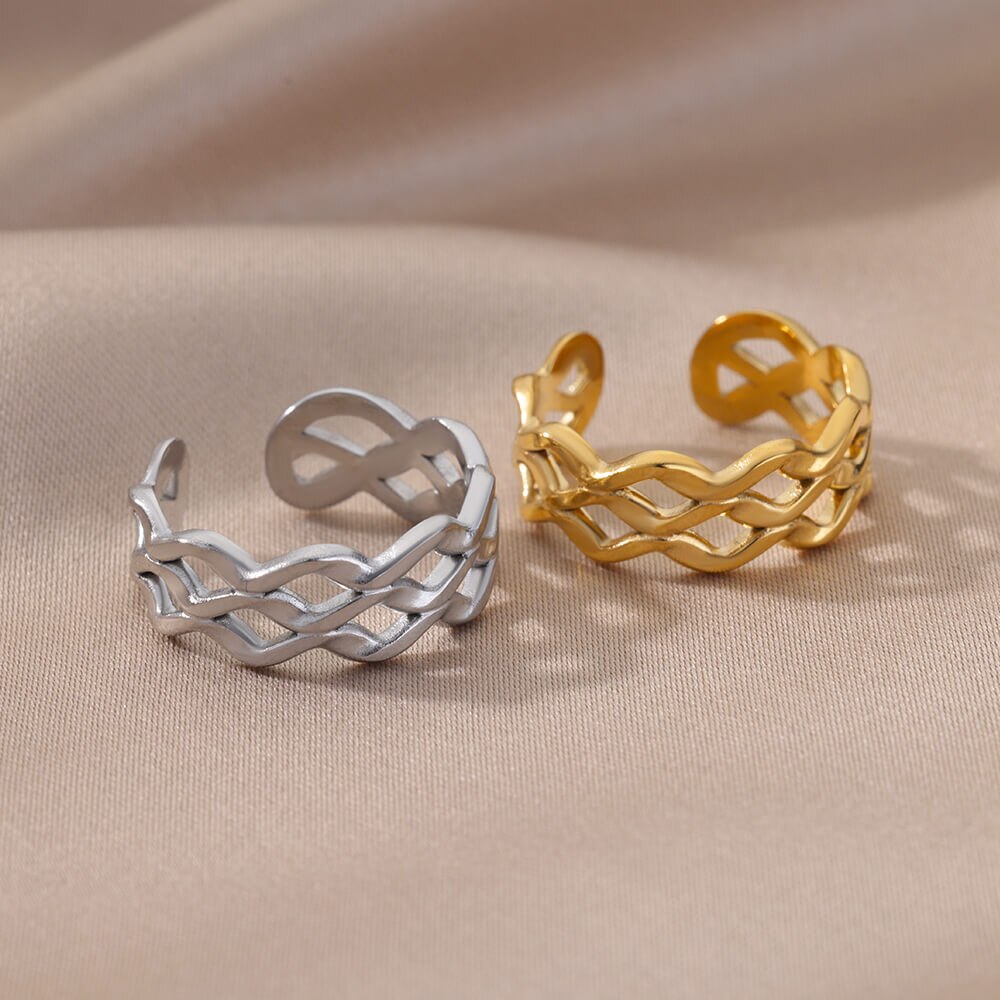 Star Moon Rings for Women Open Adjustable Double Layers Stainless Steel Ring Vintage Series Aesthetic Wedding Jewelry anillos