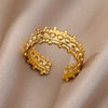 Star Moon Rings for Women Open Adjustable Double Layers Stainless Steel Ring Vintage Series Aesthetic Wedding Jewelry anillos