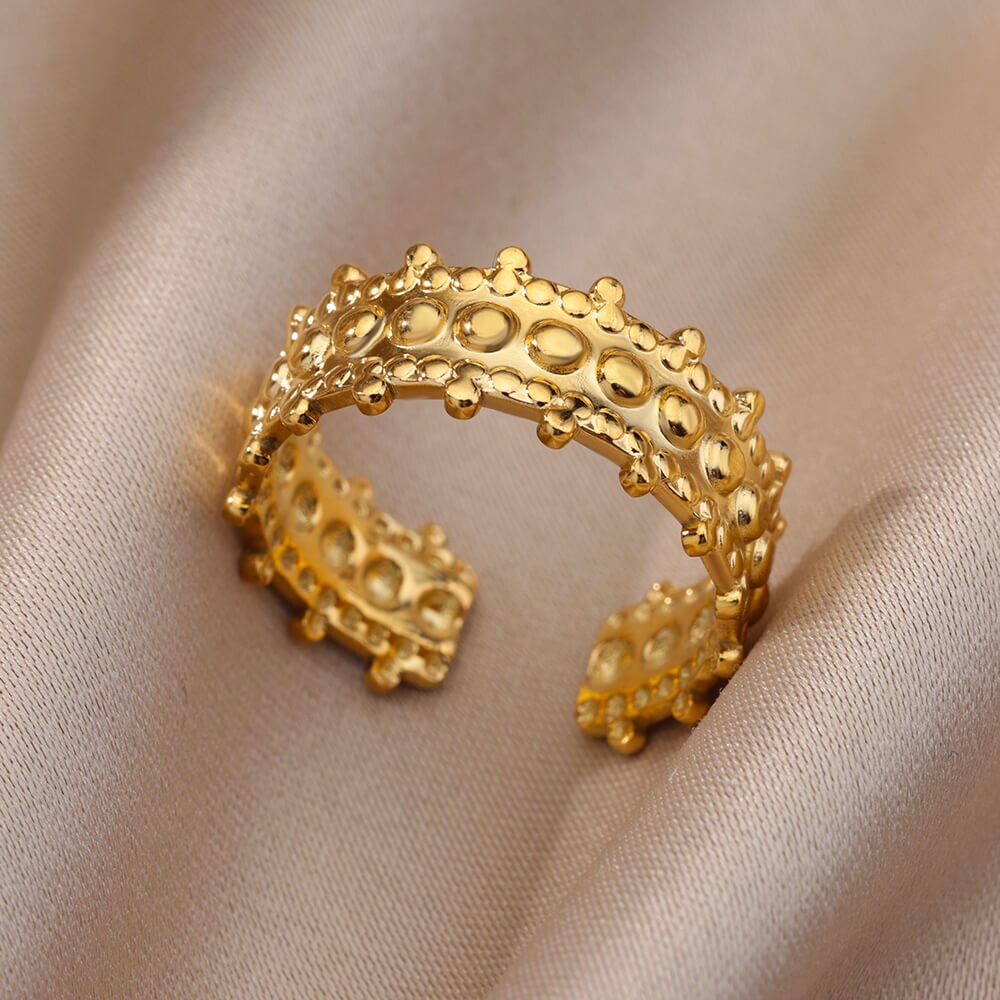 Star Moon Rings for Women Open Adjustable Double Layers Stainless Steel Ring Vintage Series Aesthetic Wedding Jewelry anillos