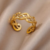 Star Moon Rings for Women Open Adjustable Double Layers Stainless Steel Ring Vintage Series Aesthetic Wedding Jewelry anillos