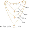 Star Necklace Pendant Clavicle Necklace Chain Vintage Star Crescent Four -layer Necklace Jewelry Women's Neck Chain цепочка