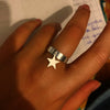 Star Rings For Women 2022 Stainless Steel Adjustable Couple Female Ring for Finger Boho Jewelry Gift