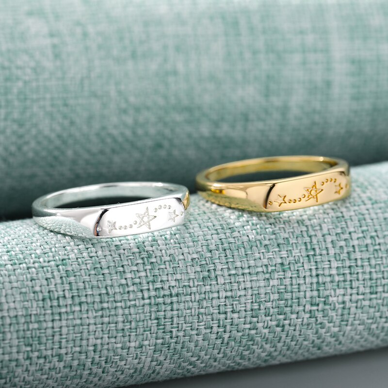 Star Rings For Women Girls Stainless Steel Gold Color Finger Ring 2023 Trend Female Jewelry Birthday Gifts Anillos Mujer