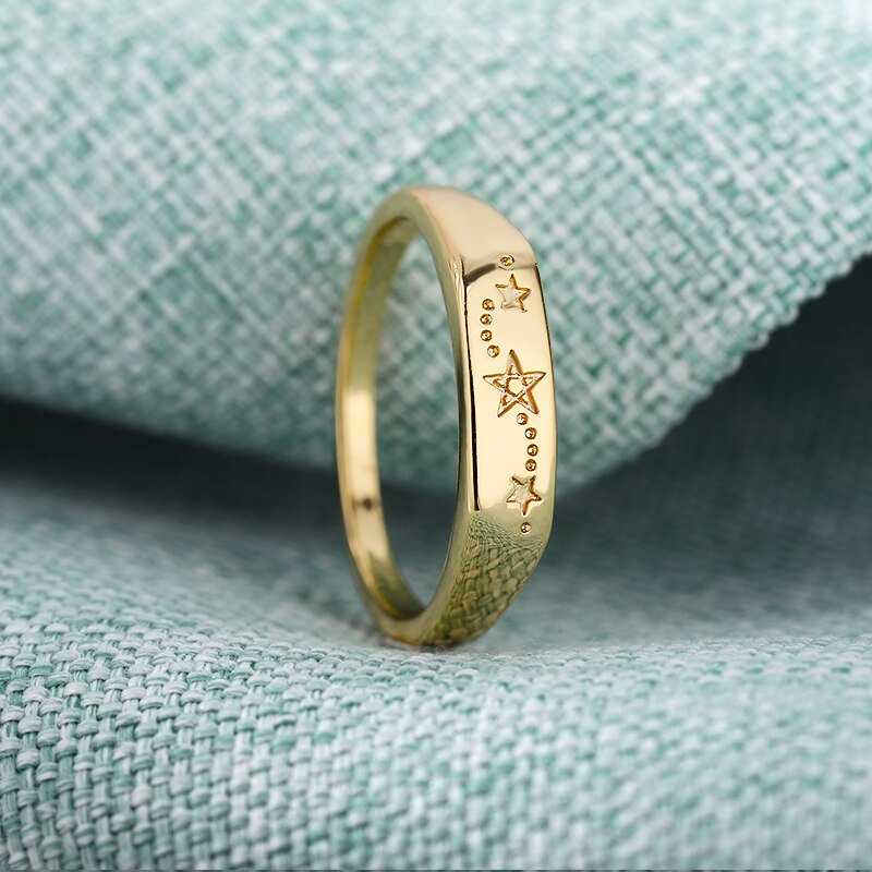 Star Rings For Women Girls Stainless Steel Gold Color Finger Ring 2023 Trend Female Jewelry Birthday Gifts Anillos Mujer