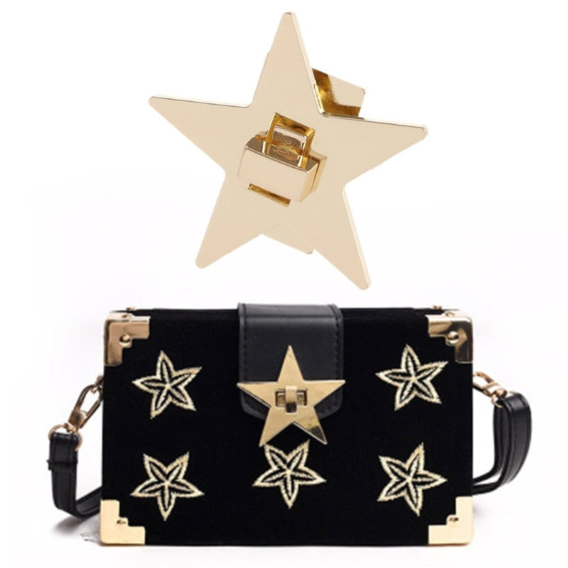 Star Shape Turn Twist Lock Metal Clasp For Shoulder Bag Handbag Purse Decor DIY Craft Hardware Bag Accessories Materials