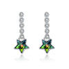 Star Shine Clear CZ 925 Sterling Silver Star Push-Back Women Stud Earrings Fashion Glamour Austrian Crystal Jewelry