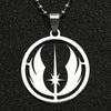 Star Wars Necklace Jedi Order Symbol Logo Emblem Silver Color Pendant Stainless Steel Movie Jewelry Men Women