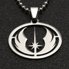 Star Wars Necklace Jedi Order Symbol Logo Emblem Silver Color Pendant Stainless Steel Movie Jewelry Men Women