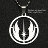 Star Wars Necklace Jedi Order Symbol Logo Emblem Silver Color Pendant Stainless Steel Movie Jewelry Men Women