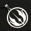 Star Wars Necklace Jedi Order Symbol Logo Emblem Silver Color Pendant Stainless Steel Movie Jewelry Men Women