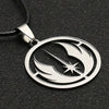 Star Wars Necklace Jedi Order Symbol Logo Emblem Silver Color Pendant Stainless Steel Movie Jewelry Men Women