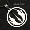 Star Wars Necklace Jedi Order Symbol Logo Emblem Silver Color Pendant Stainless Steel Movie Jewelry Men Women