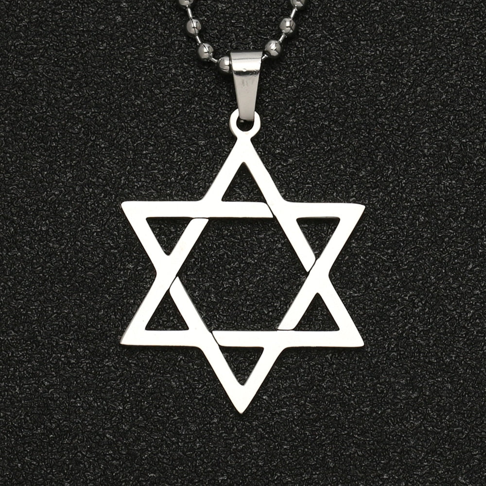 Star of David Necklace Shield Magen David Hexagram Six Point Star Amulet Religion Symbol Israel Pendant Jewish Jewelry