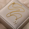 Star of David Pendant Necklace for Men Women Stainless Steel Crystal Hollow Star Necklace Choker Chain Vintage Jewelry Mujer