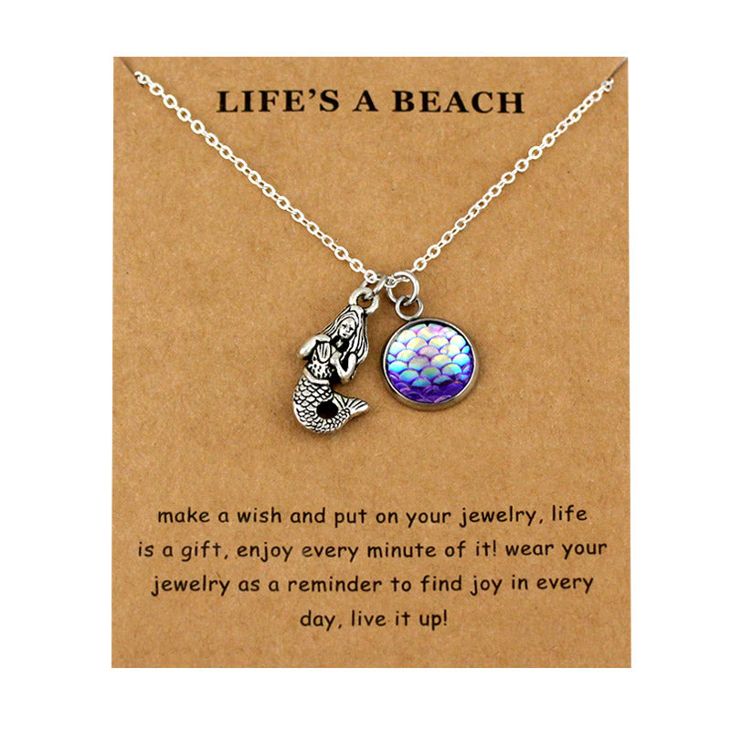 Starfish Conch Shell Ocean Waves Sea Turtle Fish Shark Pendants Necklaces Women Men Unisex Fashion Trendy Jewelry Beach Gift