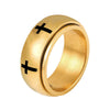 Cross Ring Double Layer Rotatable/Turnable Design With Gift Box Stainless Steel Ring For Men GR2781