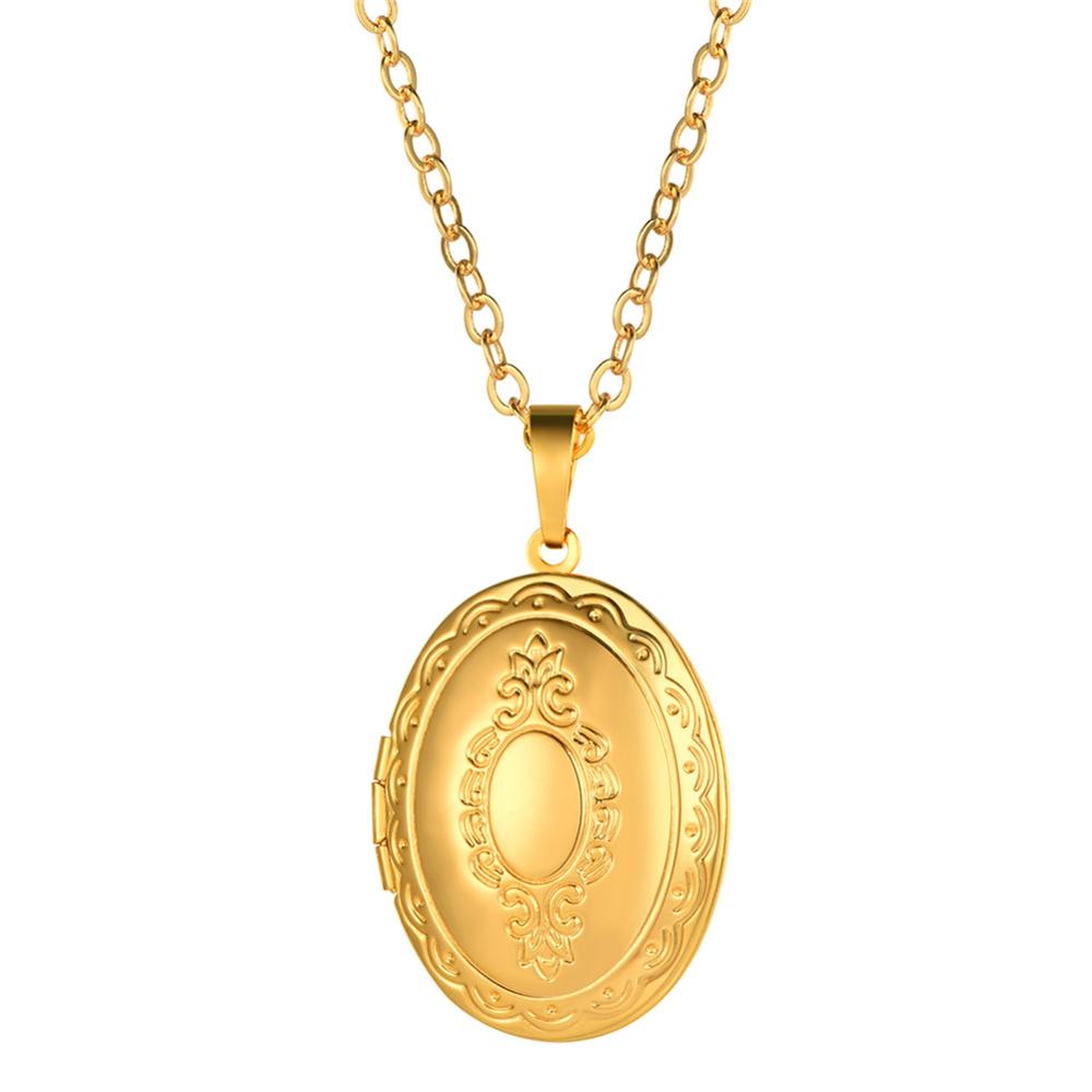 Memory Locket Pendants Vintage Photo Gold/Silver Color Necklace Charms Jewelry Locket Pendant Necklace P193