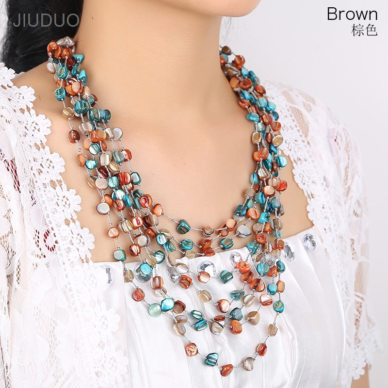 Starry Pebble Necklace for women Colorful Colorful Stone Necklaces Lively Charm Jewellery direct package mail