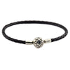 Starry Sky Black Clasp Leather Bracelets 100% 925 Sterling-Silver-Jewelry