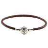 Starry Sky Brown Clasp Leather Bracelets 100% 925 Sterling-Silver-Jewelry